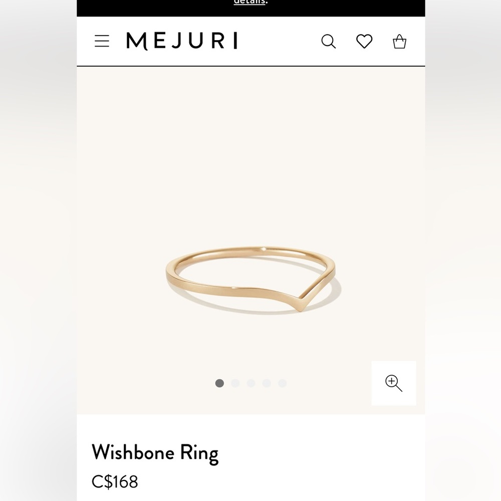 Mejuri 14k wishbone ring